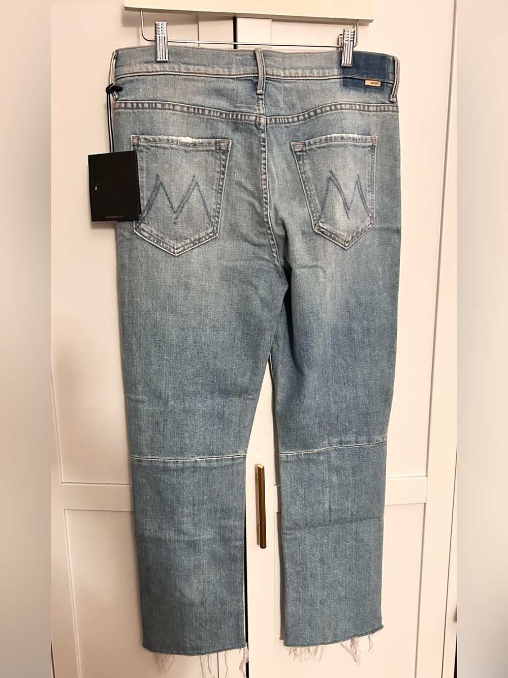 NWT MOTHER Denim High-Waisted Rascal Zip Step Fray Jeans in Misbeliever - Picture 5 of 9
